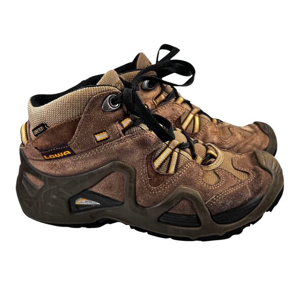 Lowa Mens Renegade Mid Hiking Boots Size 7 EU 38 Brown Vibram Goretex - Picture 3 of 16